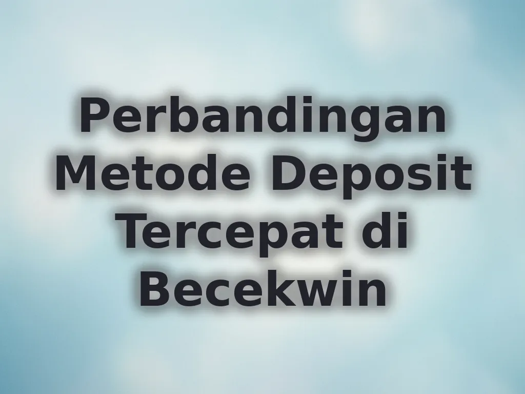 Perbandingan Metode Deposit Tercepat di Becekwin